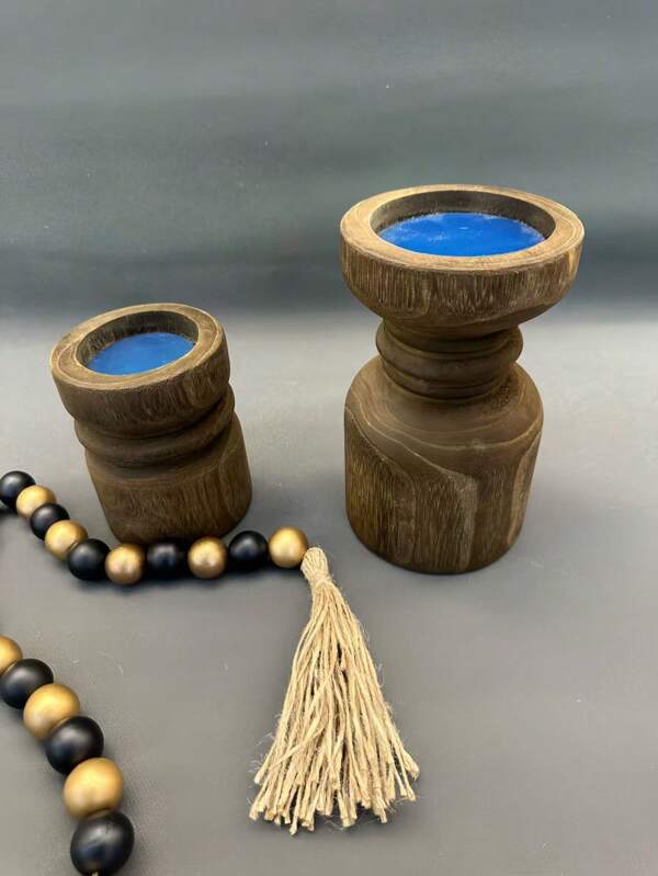 1 pieza Nuevo soporte de madera maciza para velas de alta calidad, adecuado para decoración del hogar, accesorios de fotografía, fragancias interiores, temporada de bodas, Día de la Madre, temporada de graduación, Halloween, otoño, festivales, Navidad, invierno, vacaciones, cumpleaños, bodas y regalos de Navidad