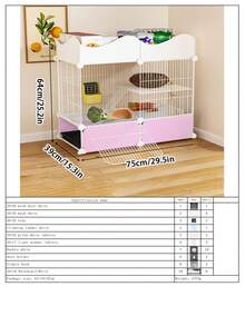 Jaula grande para conejo de interior para uso doméstico, recinto espacioso con diseño a prueba de orina, hábitat para animales pequeños - Multicolor - Ver 18