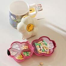 Sanrio Portable Dopamine-Style Floral Pill Box & Multi-Purpose Organiser – Vibrant Art Deco Medicine Box With Travel-Friendly Suspender Strap Pill Organiser