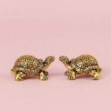 Brass Turtle Home Decor: Adorable Brass Turtle Statue, No Electricity Needed, Suitable For Living Room And Office, Perfect Gift For Animal Lovers And Home Decor Enthusiasts - Multicolor - View 5