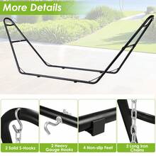 MAMIZO Universal Hammock Stand For Outside, 550 LBS Capacity, Heavy Duty Double Steel Hammock Stand Only, Easy Assembly, Fits 9-14Ft Hammocks, Holding 2-3 People For Indoor & Outdoor Use - Black - View 4
