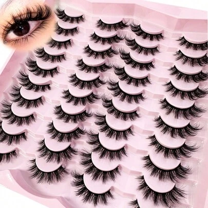 20/10/7/5/1 Pair Selectable Natural False Eyelashes Fluffy Soft Dramatic 3D Mink Lashes Long Wispy Eyelash Cilia,Messy,Multi-Layered Eyelashes Short Thick Fake Eyelash Extension Bulk False Eyelashes Makeup Products Wedding Party & Club Daily Work Meeting Natural Fake Lashes Comfortable To Wear Strip Lashes,Lashes,Eyelashes,Fake Lashes