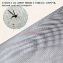 1 pieza Cortina anti-mosquitos de verano, con enganche y lazo autoadhesivo, mosquitera de ventana sin taladrar de borde completo, cortina de malla para ventilación y visibilidad, red invisible para puertas y ventanas adecuada para todas las ventanas, fácil instalación y remoción, lavable