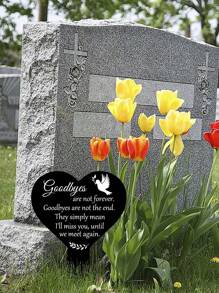 1 pieza resistente Decoración del cementerio de lápida con estaca en memoria de tu ausencia, regalo sentimental de condolencias resistente a la intemperie para jardín y patio