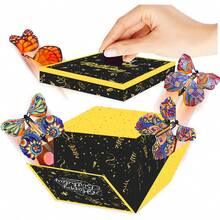 Set de 4 cajas de regalo con mariposas que salen volando, caja sorpresa de papel adecuada para cumpleaños, bodas, aniversarios y celebraciones del Día de San Valentín - Multicolor - Ver 11