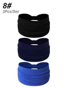 3 pezzi Fasce elastiche extra larghe a torsione di colore unito per donna, accessori per capelli alla moda e alla moda per l'autunno e l'inverno, adatti per vacanze, outfit eleganti, sciarpe, bandane e fasce per capelli morbide per donna, estivo, vacanza, viaggio - Multicolore - Visualizzare 26