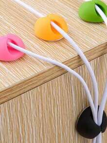 20pcs Cable Clips, Self-Adhesive Wire Clamps,Travel Essentials,For Usb-C/Headphone Jack Cables - Compact, , Space-Saving Solution,For Home Office, Desktop, Car, Nightstand - Perfect For Tech Enthusiasts, School, College, Portable Charger, Power Bank, Headphone Case, Electronic Bag, Cable Management, And Wire Keeper - Stylish And Functional Cable Organizer For Daily Use (Random Color) - Multicolor - View 4