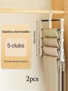 2pcs/1pc Magic Pants Rack - Foldable Jeans Hanger, Multi-Function Storage Rack For Pants, Scarves, Wardrobe Organization(The 5-Piece Set Of Auxiliary Hooks Is Not A Universal Model, Please Confirm Whether The Product Size Is Suitable Before Purchase;)