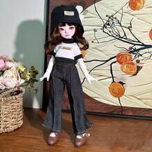 (仅服装) 6 件套复古连衣裙，适合 30 厘米 BJD 娃娃 - 彩色 - 查看 6