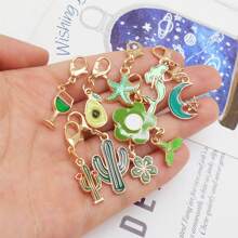 10Pcs Cute Enamel Charms Set - Multicolor Pendants With Lobster Clasp,Bag & Shoe Charm,Jewelry Supplies For DIY Bracelet Keychain