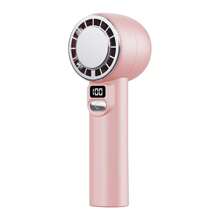 1 pieza Ventilador de mano mini recargable por USB, diseño sin aspas con turbina, motor sin escobillas de 13000RPM, potente turbo, 100 niveles, pantalla LCD, funcionamiento silencioso, larga vida útil de la batería, ventilador portátil para exteriores, ventilador regalo de artesanía exquisita