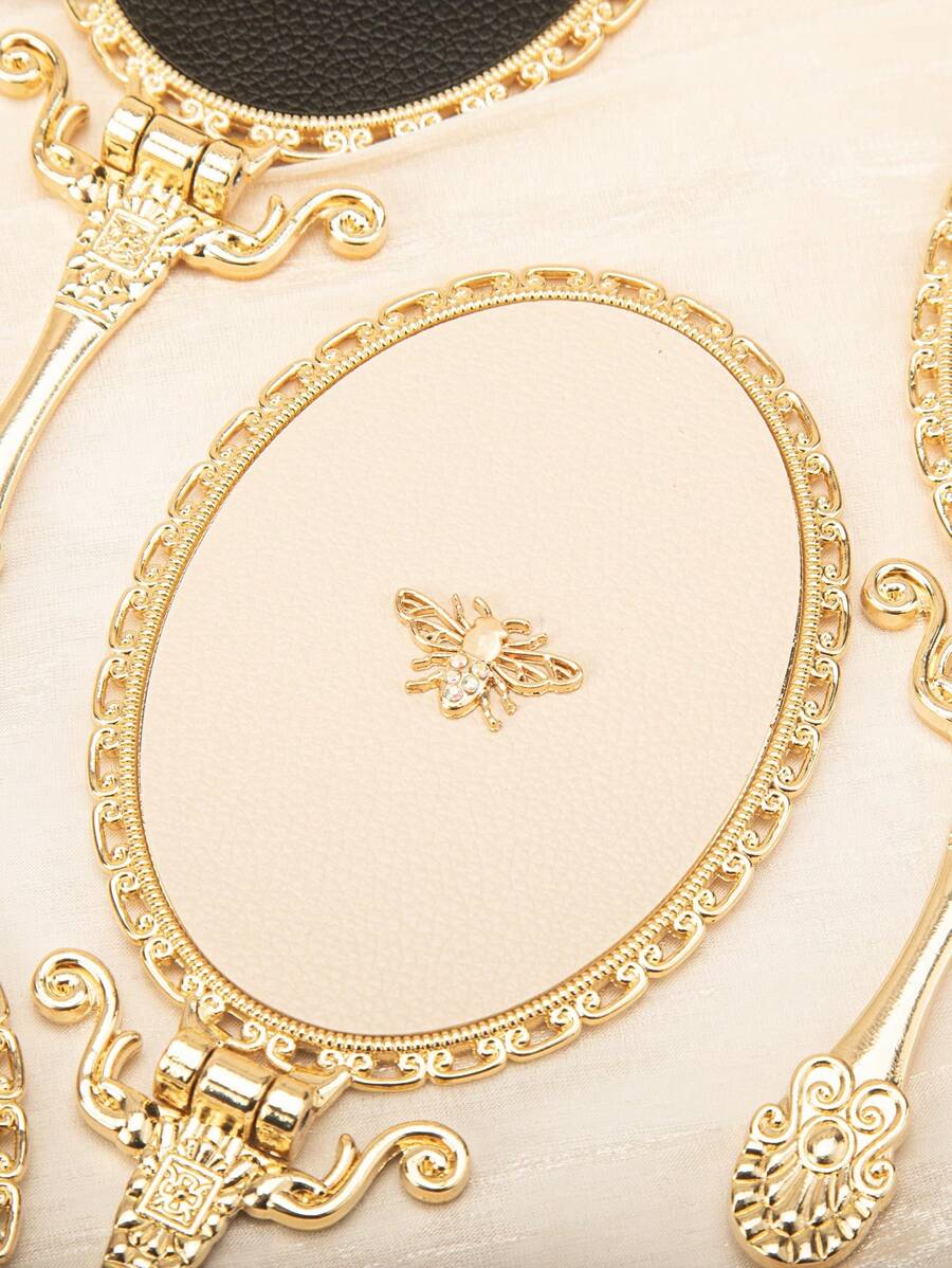 1 Stück [Muttertagsexplosion] Französisch leicht luxuriöser Handschminkspiegel Tischspiegel Dual-Use Prinzessin Schminkspiegel Social-Media-Star Der gleiche Stil Badezimmerspiegel Tragbarer Schminkspiegel Geburtstaggeschenk für Frauen