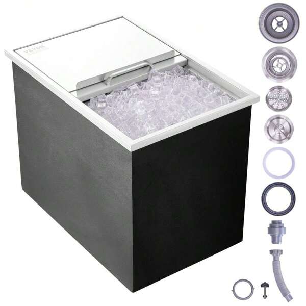 Enfriador de acero premium - 683 X 455 X 536 mm Contenedor de hielo aislado para eventos al aire libre, campamentos y fiestas