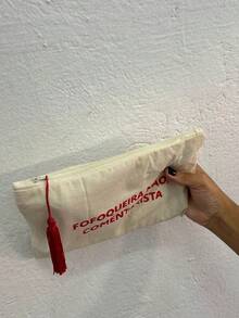 necessaire fofoqueira não, comentarista. - Bege - Visão 4