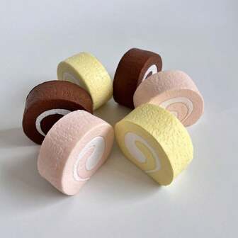 1 pieza Bollo suizo (color y estilo aleatorio) juguete de descompresión de rebote lento hecho de PU, decoración de bollo suizo