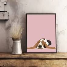 1 件复古卡通可爱狗动漫绘画艺术印刷品现代家居办公室装饰，非常适合客厅、卧室、厨房等装饰礼物可选框架