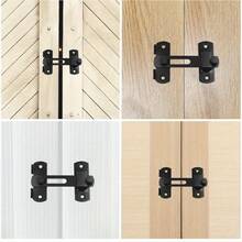 2 C Barn Door Lock, Sliding Barn Door Lock Hardware Gate Latches, Carbon Steel Door Latches For Barn Door Cabinet Window Closet Door, Black - Black - View 5