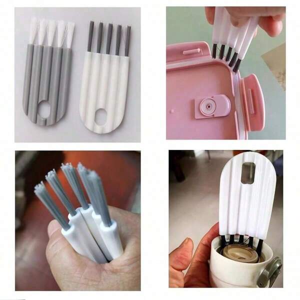 Cleaning Brush - Multi-Purpose Cleaning Brush - PP*Nylon Material - Multi-Purpose Cleaning Brush - Suitable For Cleaning Cup Lids, Kettle Lids, Bottle Nipples And Other Crevices And Corners - 1pc/2pcs - White/Grey/Black/Random Color