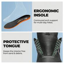 Men's Waterproof Hiking Shoes Lightweight Trekking Walking Sneakers With Arch Support For Camping Tennis Outdoor Training StreamRunner - màu đen - Xem 10