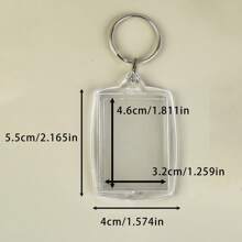 1pc/3pcs/5pcs/10pcs/20pcs/30pcs/50pcs Personalized Rectangular/Round Acrylic Keychain, Two Styles Available, Customizable Photo. Ideal For Holidays, Birthdays, Gifts For Friends, Family, Coworkers