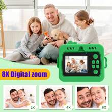 Fotocamera istantanea per bambini, fotocamera istantanea per bambini con 3 rotoli di carta per stampa e 5 penne colorate, regalo di Natale e compleanno, giocattolo fotografico ideale per la creatività e il divertimento, regalo per bambini e bambine 3-12 anni (rosa/verde/viola). Opzioni disponibili: singola macchina fotografica o set da 32GB con 5 rotoli di carta - Natale, compleanno, Capodanno, Ognissanti - ZSK-Multicolore - Visualizzare 5