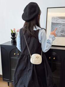 刺绣女童单肩链条包，斜挎小包，PU皮零钱包 - A - 查看 6