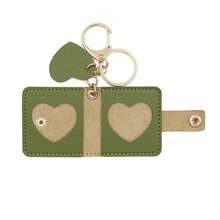 Minimalist Faux Leather Photo Storage Case, Keychain Holder For Couples, Cartoon Character Photo Storage Pouch