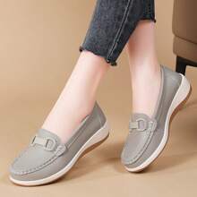 Women'S Casual Height-Increasing Wedge Loafers - Lightweight, Versatile Slip-On Shoes With TPR Sole, Synthetic Upper & Insole, Lace-Up Design, Black, All-Season Comfort, Casual Footwear | Casual Style | Durable Footwear