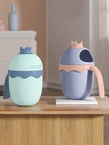1 pieza Taza de champú con diseño de oso de dibujos animados, taza para rociar agua para el baño, taza de champú para bebé, taza para enjuagar la ducha, taza para enjuagarse - Multicolor - Ver 2