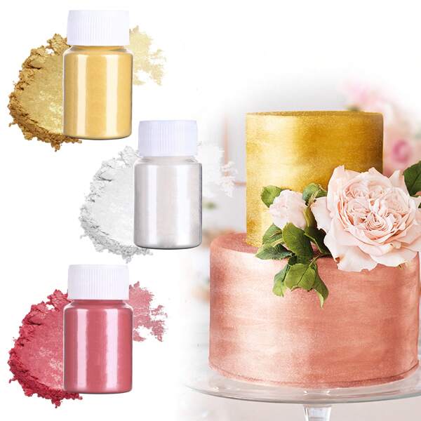 Brillo comestible - Set de brillo comestible tipo Luster Dust para bebidas, brillo comestible en polvo para decorar pasteles, cócteles, fondant, fresas, dulces, galletas, chocolate. Vegano y sin gluten.