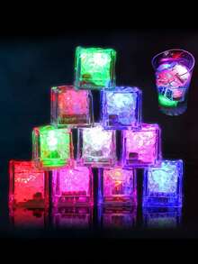 6/12/24pcs Waterproof Glowing Ice Cubes, Touch Sensor Light, Multicolor Slow Flashing Glow Ice Cubes For Beverage, Suitable For Wedding, Club, Bar, Drink, KTV, Night Light, Pool, Party Decoration - Colorful Light - View 2