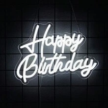 生日快乐霓虹灯，生日快乐/15 岁 Quince/Is Quince LED 霓虹灯夜灯，USB 供电壁挂式塑料灯，带开关控制，多用途装饰灯，适合庆祝活动，适用于房间、卧室、游戏室、婚礼、家庭、圣诞节和生日派对、艺术墙面装饰，配有配件，易于安装。 - 多色光 - 查看 5