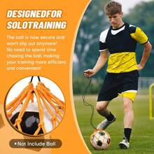 Entrenador de remate de fútbol/fútbol, red de entrenador de retorno de fútbol que se ajusta al balón de tamaños 3, 4 y 5, ayuda de entrenamiento portátil de práctica individual de fútbol/fútbol, red de entrenador de balón de fútbol ajustable - Amarillo - Ver 5