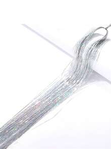 12pcs/Set Metallic Hair Tinsel Extensions, Suitable For Girls 7600 Strands Holographic Metallic Hair Tinsel, Heat Resistant, Colorful Hair Sparkle For Party/Festival (12 Colors) - Multicolor - View 12