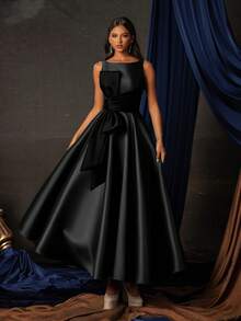 Đầm dạ hội dài cao cấp thanh lịch Smilprince, phù hợp cho dạ hội, tiệc tùng, váy dạ hội, tiệc tối, khách dự tiệc cưới - màu đen - Xem 5