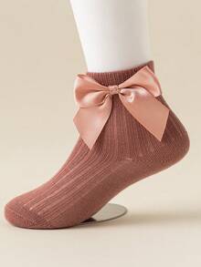 5 Pairs Vertical Striped Pattern With Bow-Knot Baby Kids Socks - Multicolor - View 5