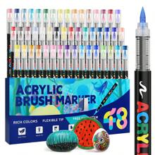 24/36/48/60/72 Farben gerade Flüssig Soft-Spitze Acryl Markerset Studenten nicht auslaufend stapelbar Kunstinteressenten Klasse Malerei Aquarellstifte Graffiti Farbe Soft Stifte