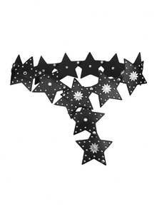 1 chiếc thắt lưng bản rộng phong cách Western Cowboy Punk, thắt lưng da vá hình ngôi sao năm cánh đinh tán Y2K cổ điển, màu đỏ mùa thu, mùa thu, Halloween - một miếng - Xem 12