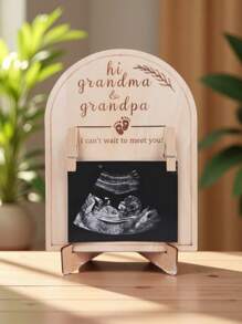 1 set Marco de fotos de madera para ultrasonido para el anuncio de embarazo o decoración del nacimiento del bebé, decoraciones familiares para baby shower, regalo de baby shower, regalo de Pascua, cosas para niñas/niños