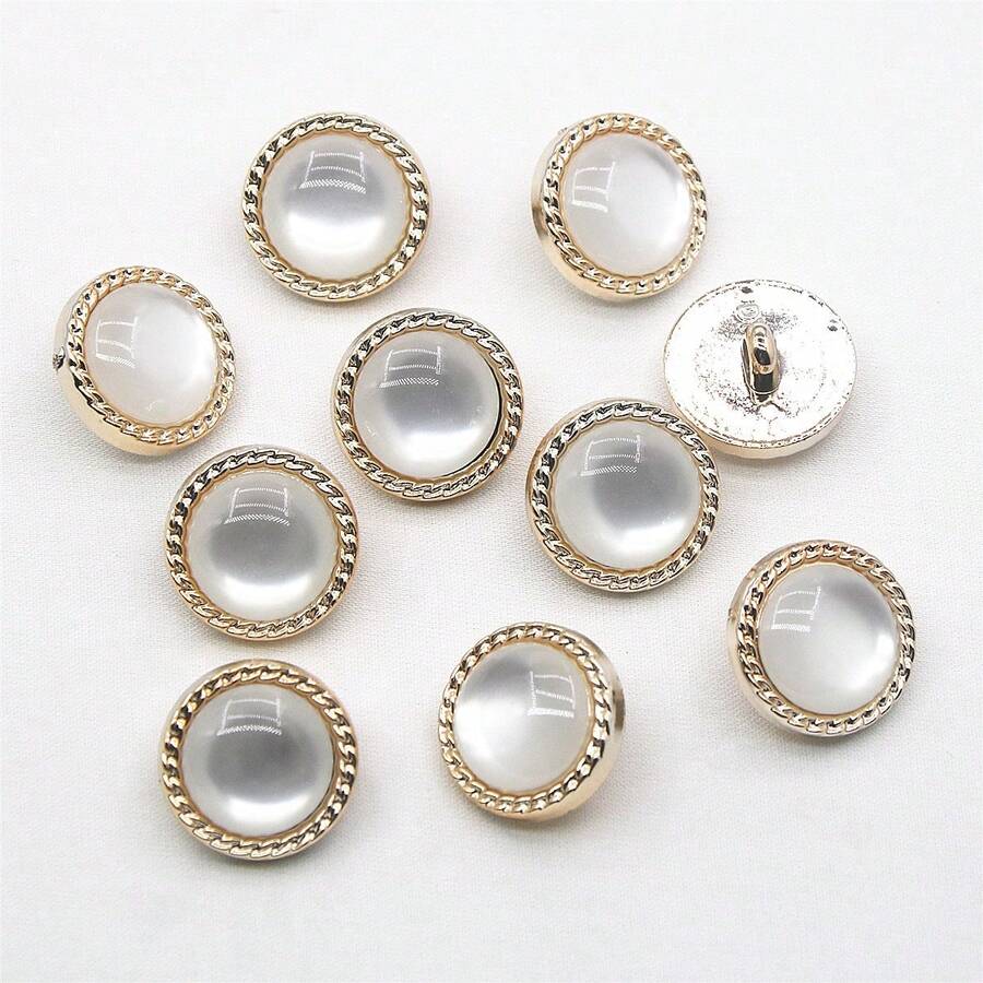10pcs Bead Decor Button - Beige - View 1
