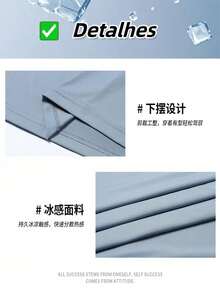 Kit 3 Men's T-Shirts Short Sleeves Breathable Mesh Quick-Drying Ice Silk - Màu xanh hải quân - Xem 6