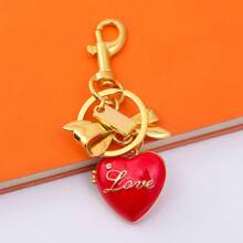 rongji jewelry Bow Heart Locket Bag Charm Exquisite Glitter Pendant Keychain Accessory For Purses Bags Handbags