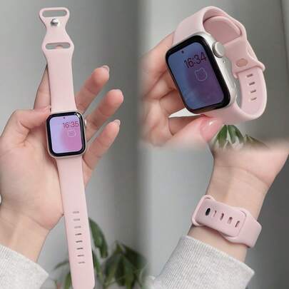 1 pièce Bracelet de montre en silicone super fin, compatible avec Apple Watch, version sport pour femmes, tailles 38 mm, 40 mm, 41 mm, 42 mm, 44 mm, 45 mm, 46 mm, 49 mm ; Bracelet en caoutchouc fin, compatible avec Apple Watch Ultra, S10, 9/8/7/6/5/4/3/2/1, série SE