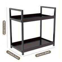 1/2pcs Metal Vanity Makeup Storage Shelf, Cosmetics Storage Rack, Double Layer Shower Gel Skin Care Storage Organizer, Bathroom Countertop Standing Shelf, Household Storage And Organization For Kitchen, Bedroom, Bathroom, Office, Desk Utility Racks - Multicolor - View 2