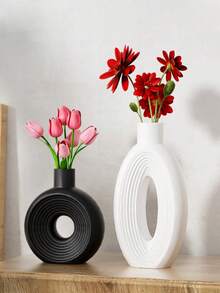 2PCS/Set - Striped Vase Silicone Mold With Accessories DIY Simple European Vase Plaster Mould Home Decoration Ornament Epoxy Resin Mold Handicraft Casting Molds - White - View 9