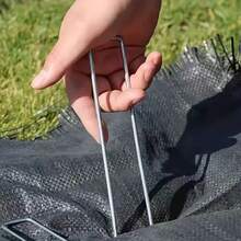 U-Type Garden Staples Heavy-Duty Fence Tubing Stakes Sod Pins Galvanized Landscape Spike For Holding Lawns Barrier Ground Nail