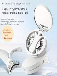 1 par de pestañas postizas magnéticas reutilizables, aspecto natural y realista, portátil y cómodo, sin necesidad de pegamento, estuche magnético todo en uno, apto para uso diario, trabajo, compras - YT009-3 - Pestañas Cruzadas - Ver 7