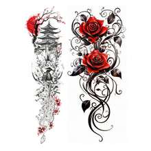 3 Tatuagens Temporaria Tema Feras PB 1 - Multicolorido - Visão 1