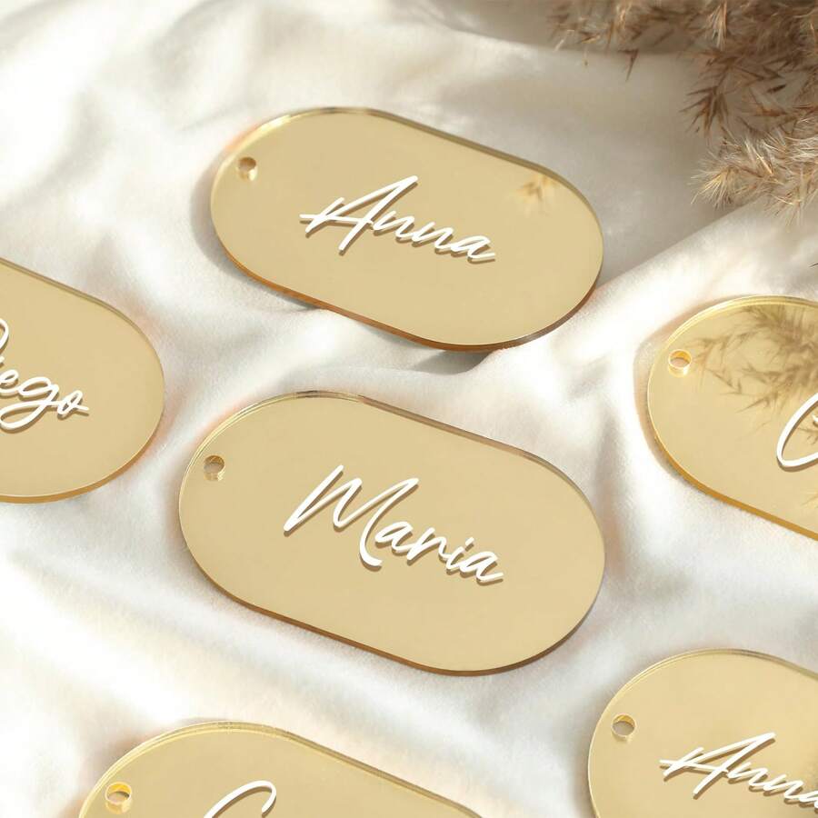 Bogen-ovale Acryl Platzkarten, 4x2,5 Zoll DIY blanko Halbkreis Acryl Schild, 3 mm dick perfekt für Hochzeitstisch Dekoration, Geburtstag, Tischmitte, Dekoration, Party, Veranstaltung