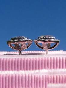 1 Pair Fashion 925 Sterling Silver Cubic Zirconia Stud Earrings Wedding Anniversary Ear Jewelry For Women Gift Fine Jewelry - 1# - View 3